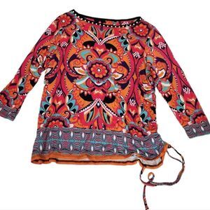 Ruby Rd Petite Ruched Boho Top